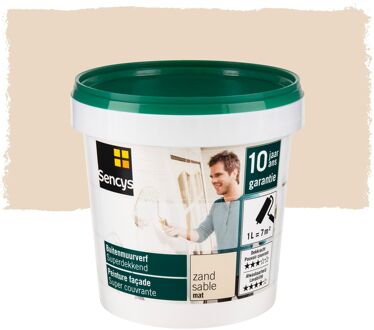 Sencys Buitenmuurverf Superdekkend Muurverf - Mat - Zand - 1l