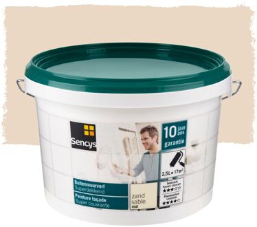 Sencys Buitenmuurverf Superdekkend Muurverf - Mat - Zand - 2,5l
