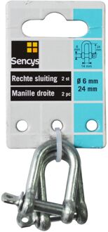 Sencys D-sluiting - Gegalvaniseerd - Diam. 6x14mm - 2 Stuks