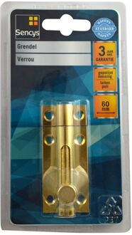 Sencys Deurgrendel - Gepolijst Messing - 60 Mm