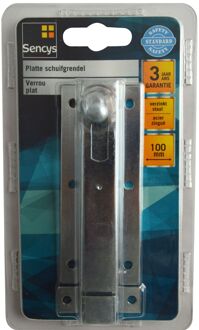 Sencys Deurgrendel Plat - Verzinkt Staal - 100 Mm