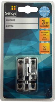 Sencys Deurgrendel - Verchroomd Zink - 50 Mm