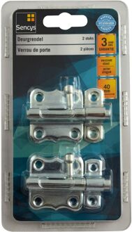 Sencys Deurgrendel - Verzinkt Staal - 40 Mm - 2 Stuks