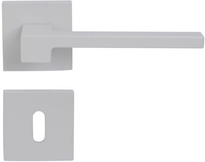 Sencys Deurkruk Op Rozet Berlin - Aluminium - Wit Gelakt - Sleutelgat - Vierkant Rozet - 128 Mm