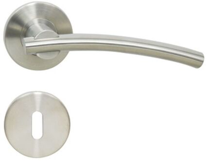 Sencys Deurkruk Op Rozet Fifth Avenue - Roestvrij Staal - Metaal Geborsteld - Sleutelgat - 145 Mm