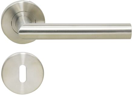 Sencys Deurkruk Op Rozet Highline - Roestvrij Staal - Metaal Geborsteld - Sleutelgat - 140 Mm