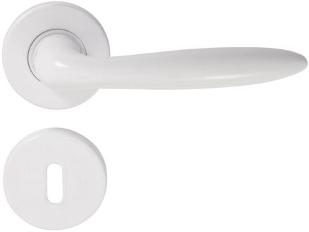 Sencys Deurkruk Op Rozet Manhattan - Aluminium - Wit Gelakt - Sleutelgat - 125 Mm