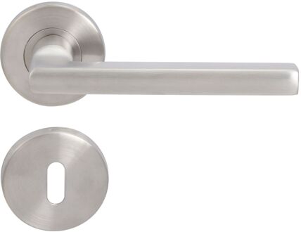 Sencys Deurkruk Op Rozet Milano - Rvs - Metaal Geborsteld - Sleutelgat - 130 Mm