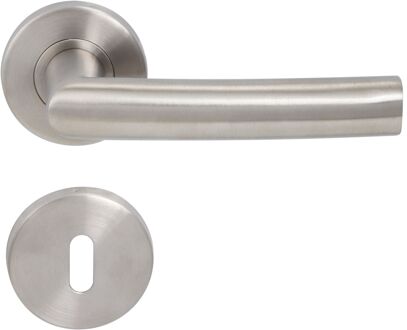 Sencys Deurkruk Op Rozet Noho - Roestvrij Staal - Metaal Geborsteld - Sleutelgat - 140 Mm