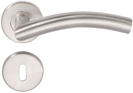 Sencys Deurkruk Op Rozet Plaza - Roestvrij Staal - Metaal Geborsteld - Sleutelgat - 145 Mm
