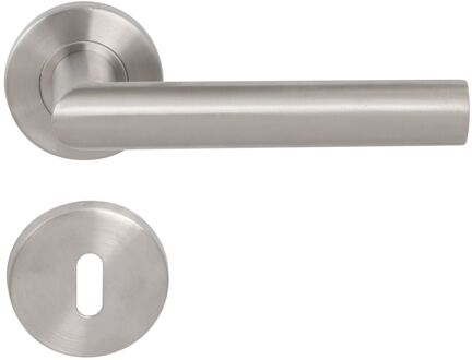 Sencys Deurkruk Op Rozet Solto - Rvs - Geborsteld Metaal - Sleutelgat - 145 Mm