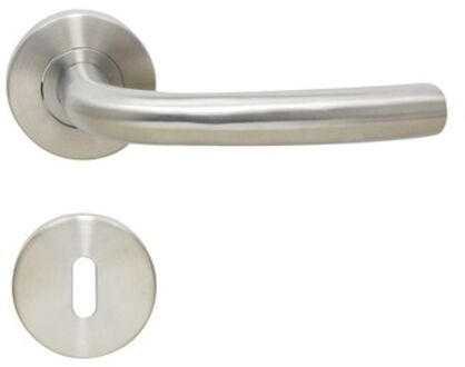 Sencys Deurkruk Op Rozet The Dakota - Roestvrij Staal - Metaal Geborsteld - Sleutelgat - 145 Mm