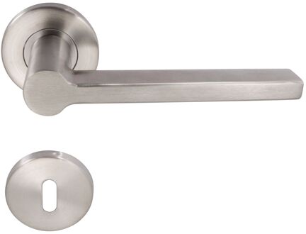Sencys Deurkruk Op Rozet Times Square - Roestvrij Staal - Metaal Geborsteld - Sleutelgat - 120 Mm