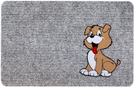 Sencys Deurmat Flocky Hond - Grijs - Naaldvilt - 40x60cm - Antislip