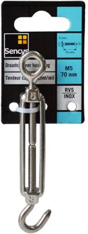 Sencys Draadspanner - Rvs - Met Oog En Haak - M5 70mm