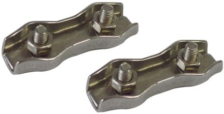 Sencys Dubbele Kabelklem - Rvs - Diam. 3mm - 2 Stuks