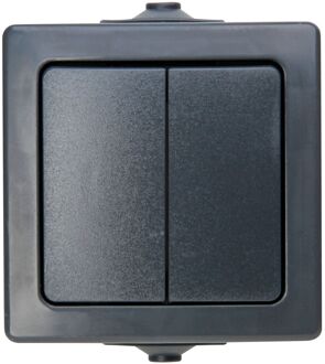 Sencys Dubbele Spatwaterdichte Schakelaar Denver Ip44 Antraciet