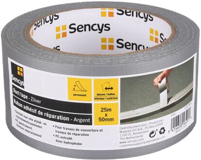 Sencys Duct Tape - Zilver - 25m X 48mm