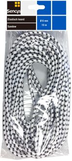 Sencys Elastisch Touw - Elastisch Koord - Schokabsorberend - 8mm X 10m - Zwart-wit