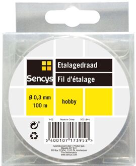 Sencys Etalagedraad Transparant Ø0,3mm 100m