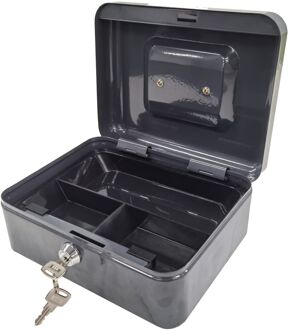 Sencys Geldkist 9x20x16cm - Met Sleutelslot - Met 3-vaks Inzetbak - 20x9x16cm