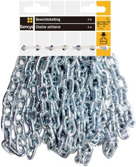 Sencys Gewichtsketting Verzinkt Staal Zilver 6x24mmx4m