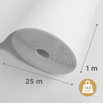 Sencys Glasvliesbehang Voorgeschilderd Visgraat - 25 M - 145 G/m²