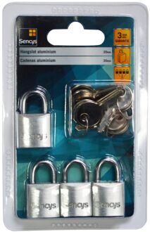 Sencys Hangslot Aluminium 20mm 4st