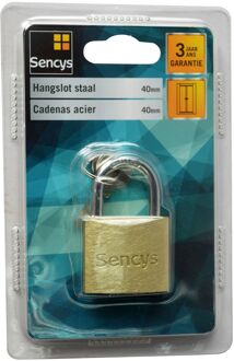 Sencys Hangslot Met Sleutel 40mm - Gehard Staal, Hoge Veiligheid Voor Poort - Behuizing 40mm