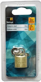 Sencys Hangslot Met Sleutel - Staal Voor Koffer En Kluisje - Behuizing 20mm