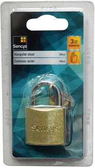 Sencys Hangslot Met Sleutel - Staal Voor Koffer Of Kluisje - Behuizing 30mm