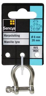 Sencys Harpsluiting Rvs Grijs Ø6x26mm