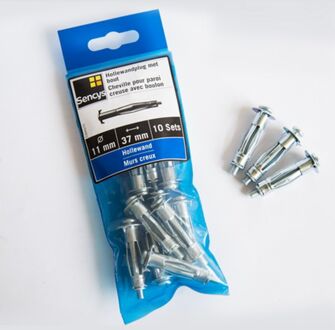Sencys Hollewandplug Met Bout Staal - Diam. 11x37mm - 10 Stuks