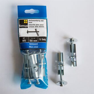 Sencys Hollewandplug Met Bout Staal - Diam. 5x50 Mm - 5 Stuks