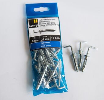 Sencys Hollewandplug Met Schroefduim Staal - Diam. 8x32mm - 15 Stuks