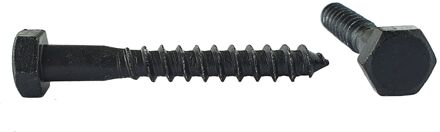 Sencys Houtdraadbout Zwart Zeskantkop - 8x60mm - 4 Stuks