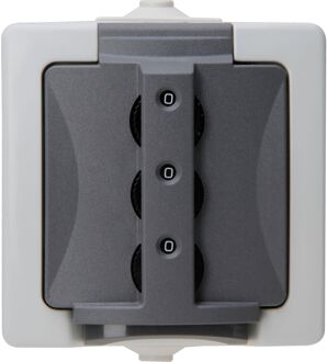 Sencys Inbouw Stopcontact Denver + Cijferslot Spatwaterdicht Grijs