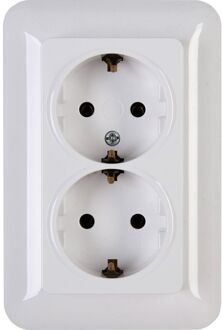 Sencys Inbouwstopcontact Halifax Met Aarde (randaarde) 2-polig Wit Ip20