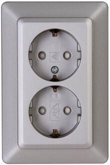 Sencys Inbouwstopcontact Ottawa Met Aarde (randaarde) 2-polig Grijs Ip20