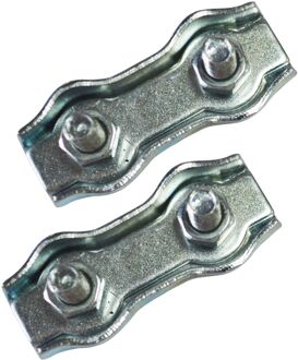 Sencys Kabelklem Dubbel - Gegalvaniseerd - Diam. 4mm - 2 Stuks