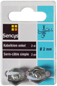 Sencys Kabelklem Enkel - Gegalvaniseerd - Diam. 2mm - 2 Stuks