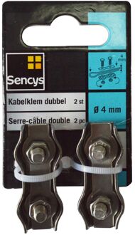 Sencys Kabelklem - Rvs - Dubbel - Diam. 4mm - 2 Stuks