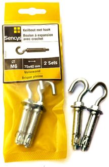 Sencys Keilbout Met Haak - Staal - M6x70 Mm