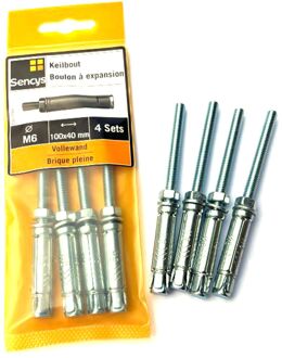 Sencys Keilbout Staal - Diam. 10x100mm - 4 Stuks