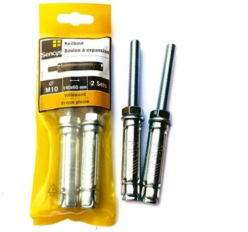 Sencys Keilbout Staal - Diam. 10x140mm - 2 Stuks