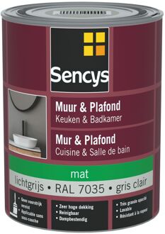 Sencys Keuken & Badkamer Muurverf - Mat - Grijs Ral 7035 - 1l