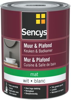 Sencys Keuken- En Badkamerverf - Mat - Witt - 1l