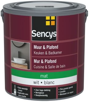 Sencys Keuken- En Badkamerverf - Mat - Witt - 2,5l