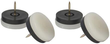 Sencys Kuntstof Glijders Om Te Spijkeren Wit Rond 28mm 4st.