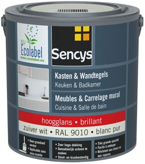 Sencys Lak Voor Wandtegels En Meubels, Keuken & Badkamer Ral9010 Glans 2,5l